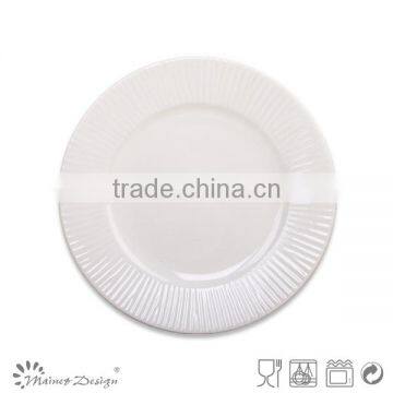 embossed solid color dinner plate
