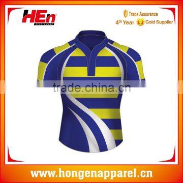 Hongen apparel OEM professional South Africa collar raglan sleeve rugby jersey with rugby socks