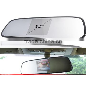 3.5 Inch TFT LCD Parking Mirror Monitor Dual Video Input Car Parking Sensor Set in the Mirror