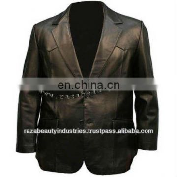 Men Leather Blazer Coat
