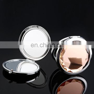 Customized logo printed makeup double sides crystal decorative mirror