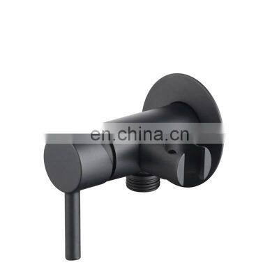Black Quick Open High Quality Toilet Stainless Iron Material Angle Valve With Brass Core Iron Rod