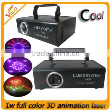 Dj lighting 1w RGB animation 3d laser projector ILDA DMX laser stage light ; Disco Light laser lights