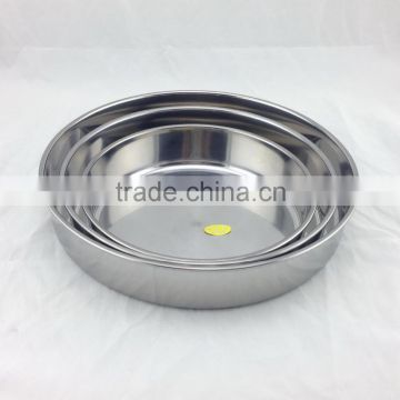 Stainless steel Round deep Food Tray baking Tray