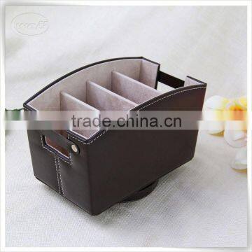 PU leather remote control organizer caddy wholesale