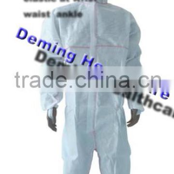 Disposable Protective Coverall waterproof with Hood and Waist Elastic FDA