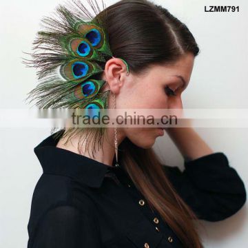 Dangle extension peacock feather earrings LZMM791