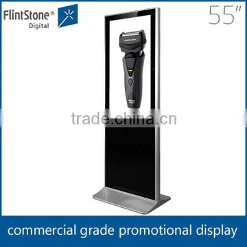 Flintstone 55 inch standing LCD promotion screen, vertical LCD free stand advertising monitor, HD LCD Monitor Media player