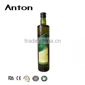 250ml dark green glass bottle olive oil with round sharp