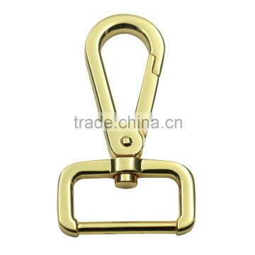 High quality custom embossed logo metal flat gold snap hook handbag hook
