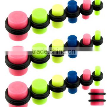 Mix Color Neon Acrylic O-RIng Plugs