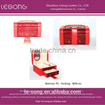 large portable jewelry box with pullout drawer