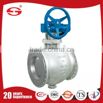 High Temperature wheel Flange three way WCB ball valve in china