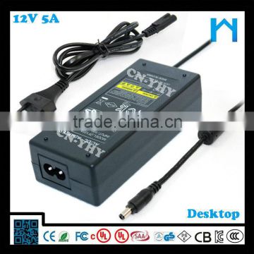 power supply led high bay light 12v 5a ac dc adapter charger 60w exchangeable plug