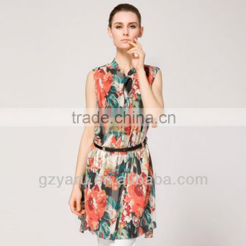 Mulberry silk flower fashion loose two single blouse