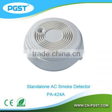photoelectric type smoke detector PA-424A , 9Vbattery&220VAC, CE&ROHS&EN14604
