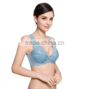 2015 New Thin Section Full Cup Bra Gather Big Size D Cup Underwear Beauty Y Back for Big Size Women Bra Free Shipping Bra