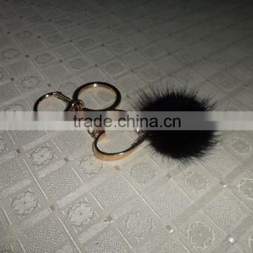 High Quality Mink Fur Pom pom Keychain for Fashion Girls