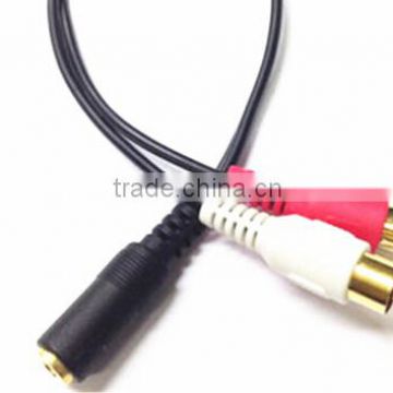 3.5mm Female To 2 RCA Male Aux Auxiliary Gold Plated Stereo adapter