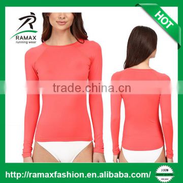 Ramax Custom Women Sports outdoor Long Sleeve Rashguard tight T Shirt