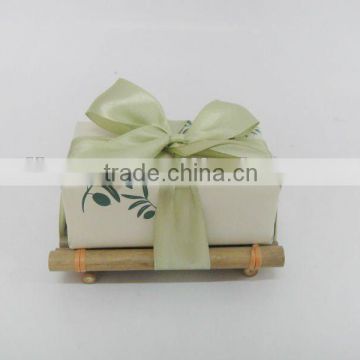 soap set gift with bamboo dish
