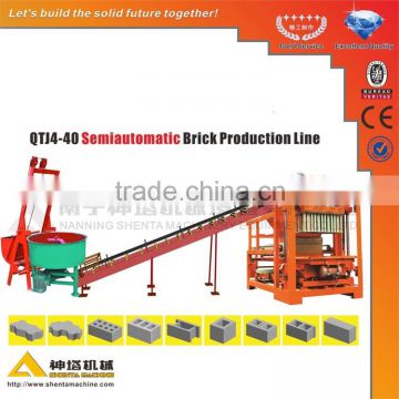QTJ4-25 semi-automatic cement hollow brick machine indian price