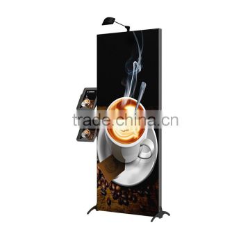 2015 hot Aluminum-alloy backdrop advertising stand with literature rack