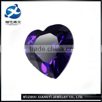 Hot 12x12mm Violet heart shape cz cubic zirconia neelam stone