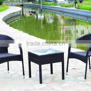 high quality PE rattan garden coffe tea table chair