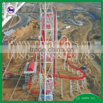 Exciting large amusement rides 6rings roller coaster for sale From china manufacturer