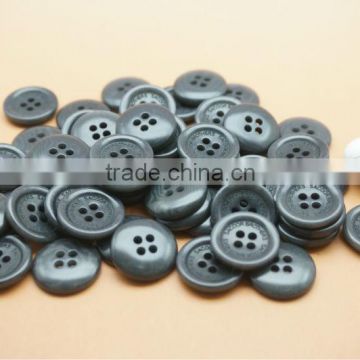 Top Class 4 Holes Grey Natural Corozo Nut Shirt Buttons with Logo Engraved on
