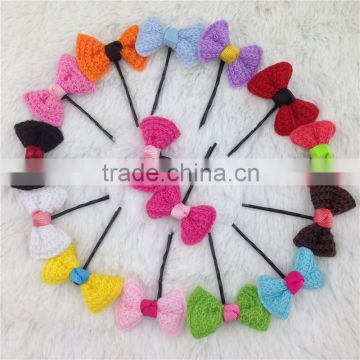 Bobby Pin with Bow for Girls Hair Clips Children Hair Accessories Girls Bobby Pin with Flowers 14colors IN STOCK