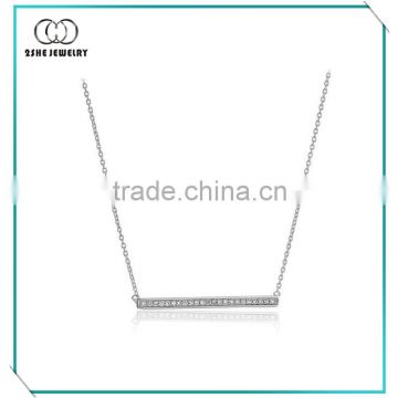 China Wholesale CZ Bar Necklace in Sterling Silver