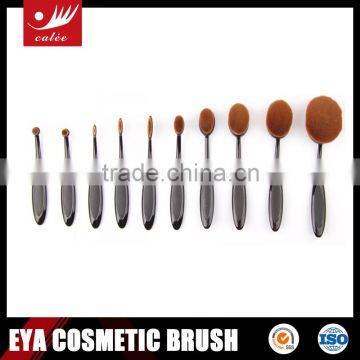 10Pcs/Set Professinal cosmetic tools Toothbrush Shaped Foundation Eyebrow Eyeliner Lip Facial Makeup Oval Brushes