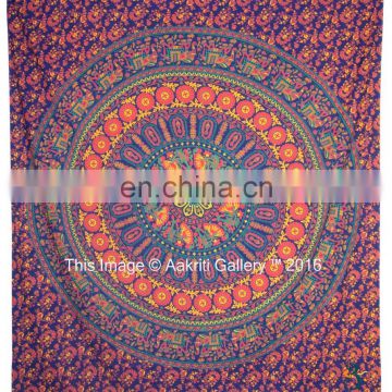 Indian Dark blue Color Mandala Big Flower Design Boho wall hanging decorative Home Decor Tapestry