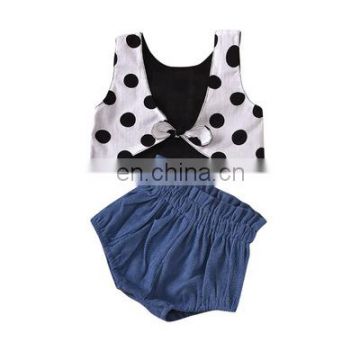 baby girl clothes 2 PCS Baby Sets Dots Vest Top + PP Short Solid Color Baby Girls Sets Children'S Sweater