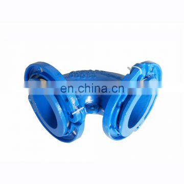 ductile iron pipe fitting double loose flange bend elbow pipe with 2 loosing flanges