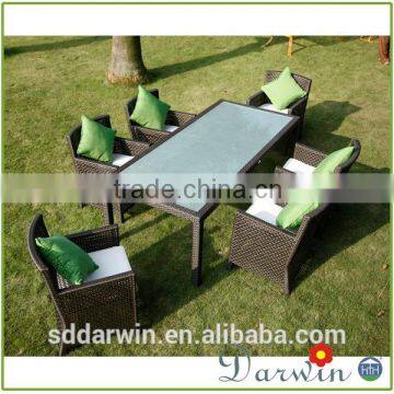 Outdoor High Back Rattan Dining Chairs and Table SV-2107