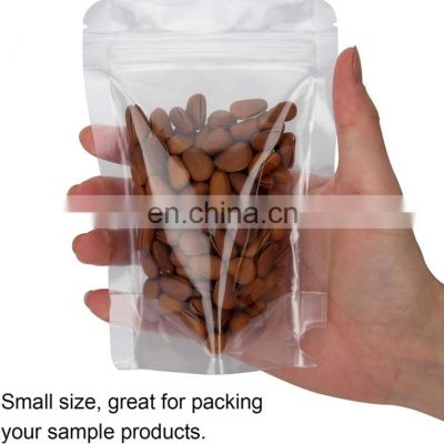 In Stock and Custom Clear Front Silver Gold Golden Back Resealable Ziplock Food Packaging Mylar Foil Stand Up Pouches Bags