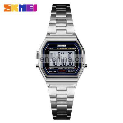 SKMEI 1415 Lady Digital Stainless Steel Watch Week Date Luminous Alarm