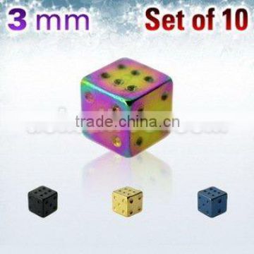 anodized steel dice