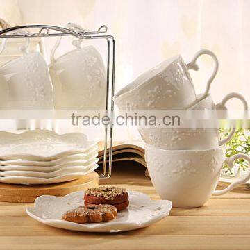 Porcelain Tea Cup and Saucer Coffee Cup Set with Saucer and Spoon 20 pc