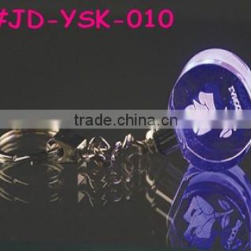 Unique Round 3D LASER Crystal Keychain China Factory Supply K9 LED Crystal Keychain