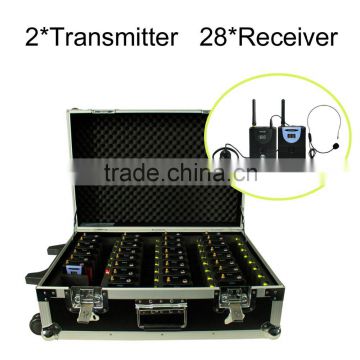 Professional Wireless Tour Guide System Charging Case (2 PC Transmitters+28 PC Receivers+Charge Box for 30 PC)