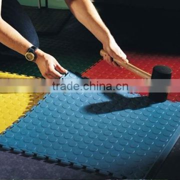 Blue Rubber Studded Floor Tile