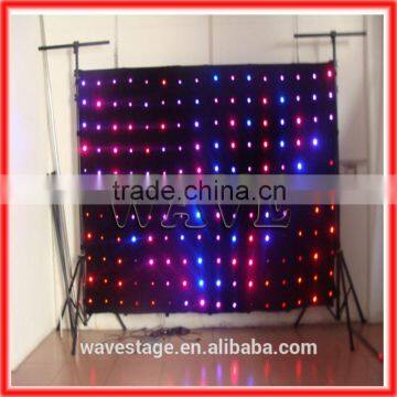 HOT WLK-1P18 Black fireproof Velvet cloth RGB 3 in 1 leds vision stage decor led video curtain