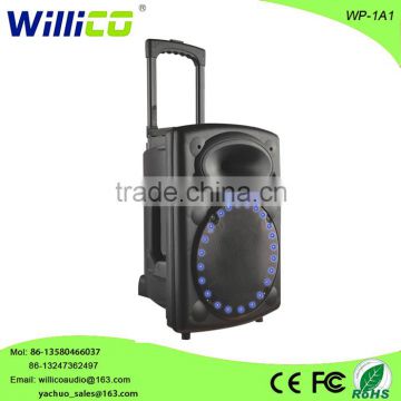 High sound active plastic speaker system with color light