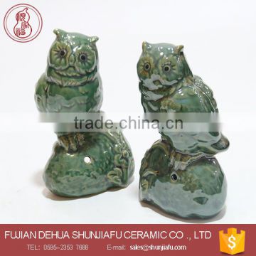 European style tea light ceramic candle holder animal owl shape
