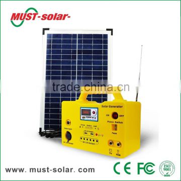 10W 20W 30W mini solar home lighting system / portable DC solar kits for camping