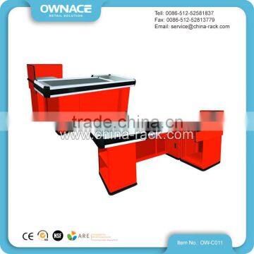 Red Automatic Electric Checkout Counter for Supermarket